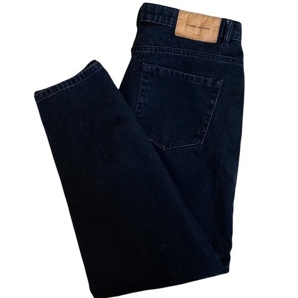 Zara Trafaluc Denimwear Mom Rigid High Rise Black Jeans Size 8 - Picture 6 of 9